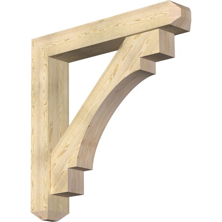 Ekena Millwork Merced Craftsman Rough Sawn Bracket w/ Offset Brace, Douglas Fir, 8"W x 48"D x 48"H BKT0806X48X48MRC04RDF
